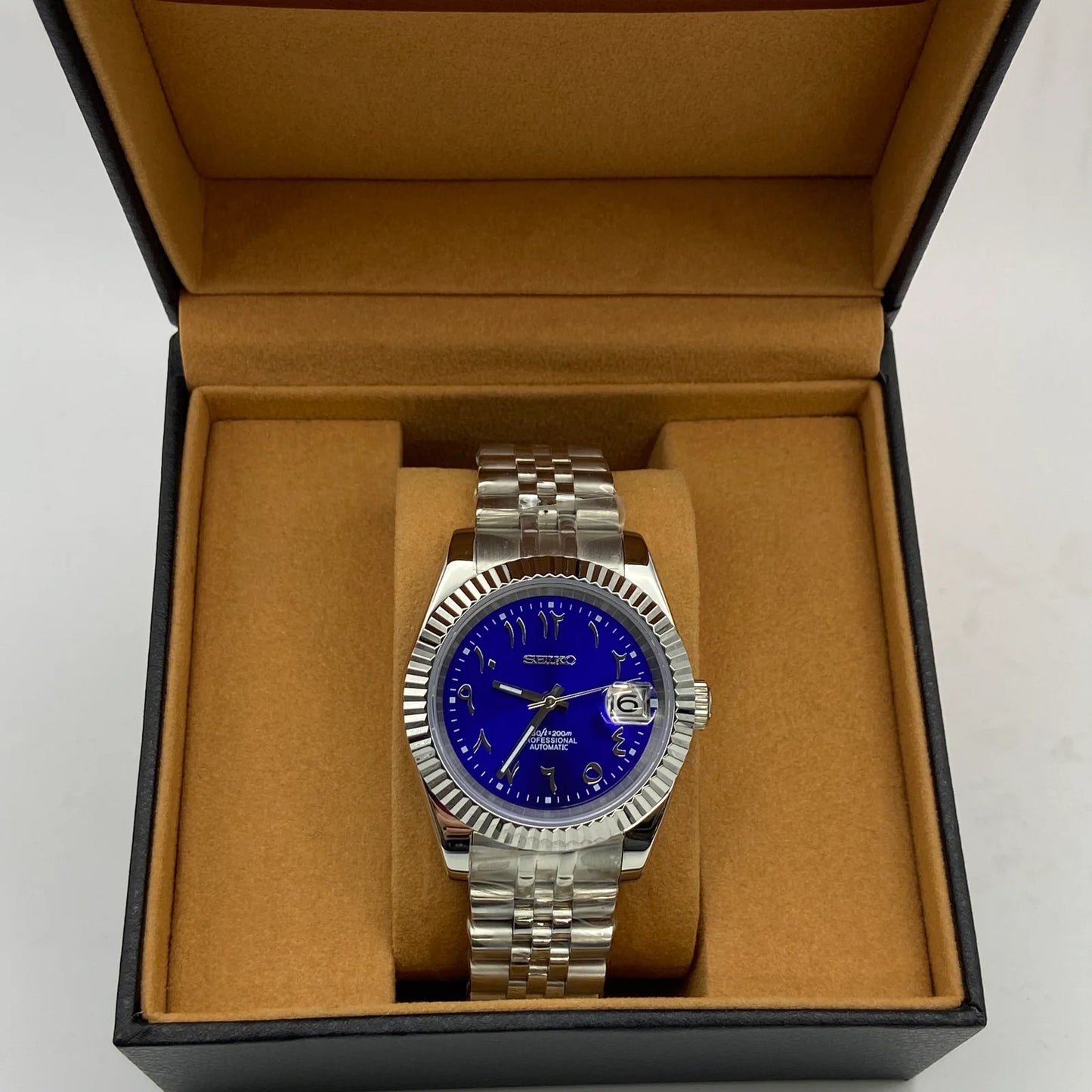Seiko Mod Datejust - Chiffre Arabe - Éclipse Marine