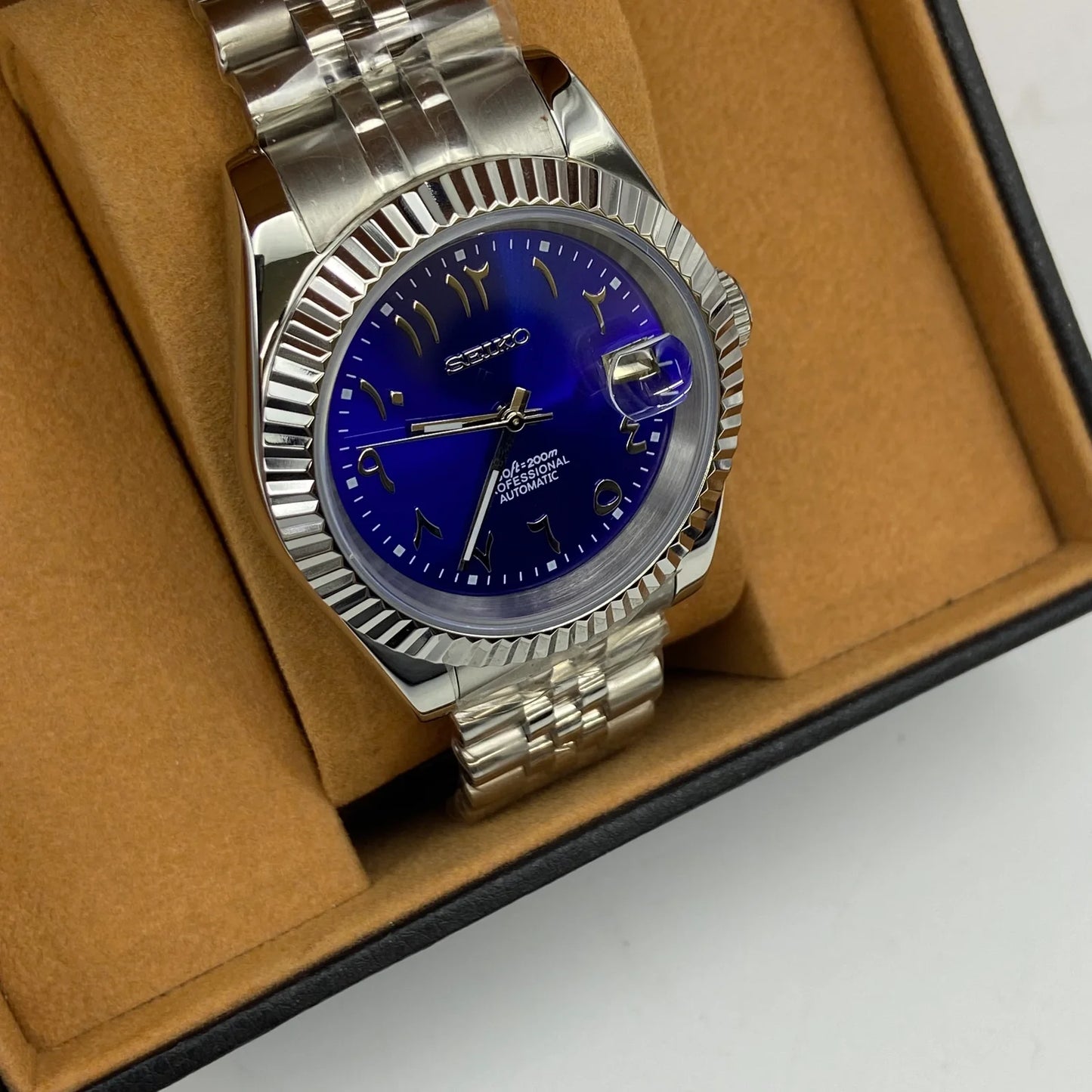 Seiko Mod Datejust - Chiffre Arabe - Éclipse Marine