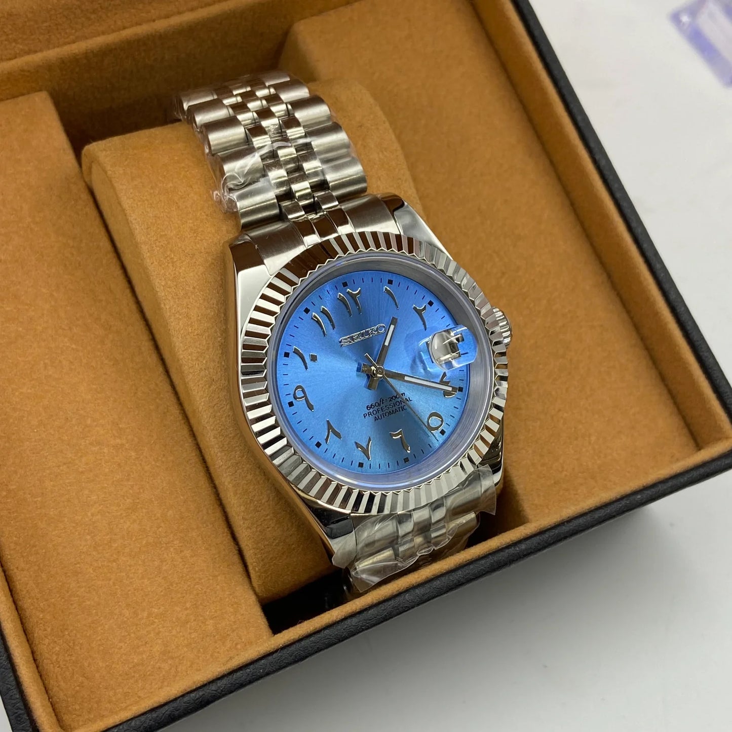 Seiko Mod Datejust - Chiffre Arabe - Élégance Marine