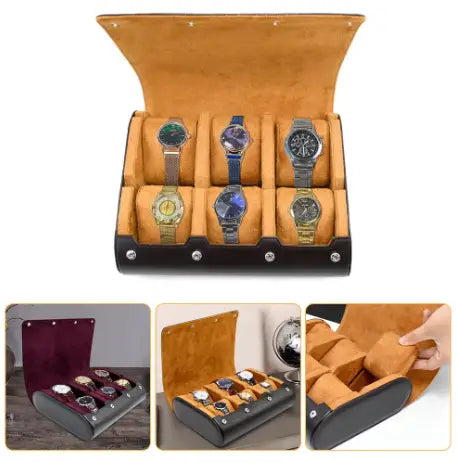 many leather watch winder case