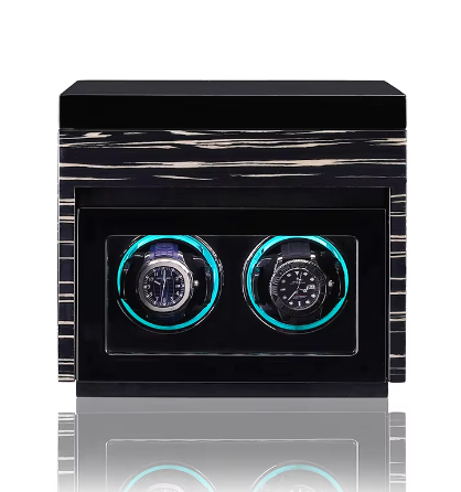 black wood and leathr box