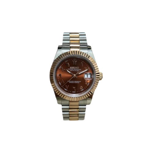 Seiko Mod Datejust - Chiffre Arabe - Or du Désert