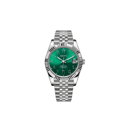 Seiko Mod Datejust - Chiffre Arabe - Vert Souverain