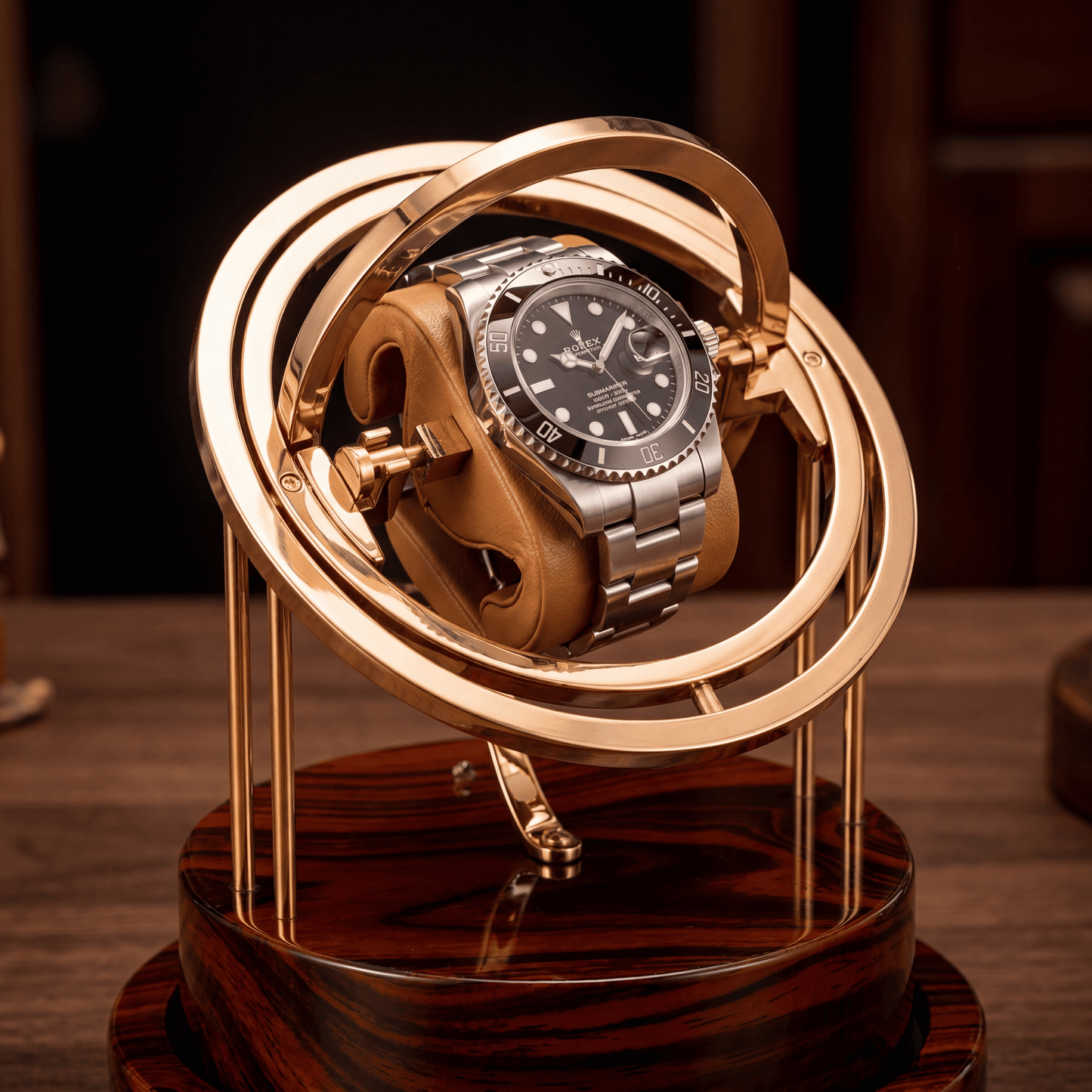 Gyroscope Watch Winder - Solid Wood