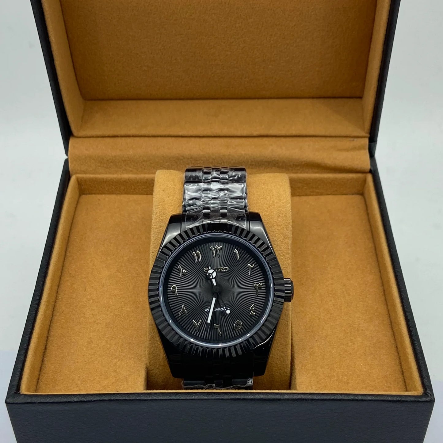 Seiko Mod Datejust - Chiffre Arabe - Obsidienne