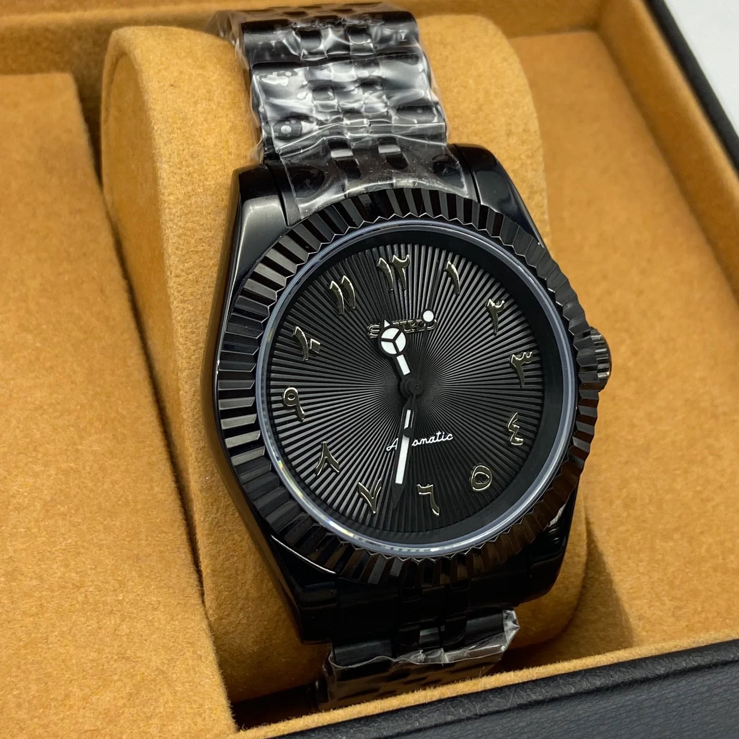 Seiko Mod Datejust - Chiffre Arabe - Obsidienne