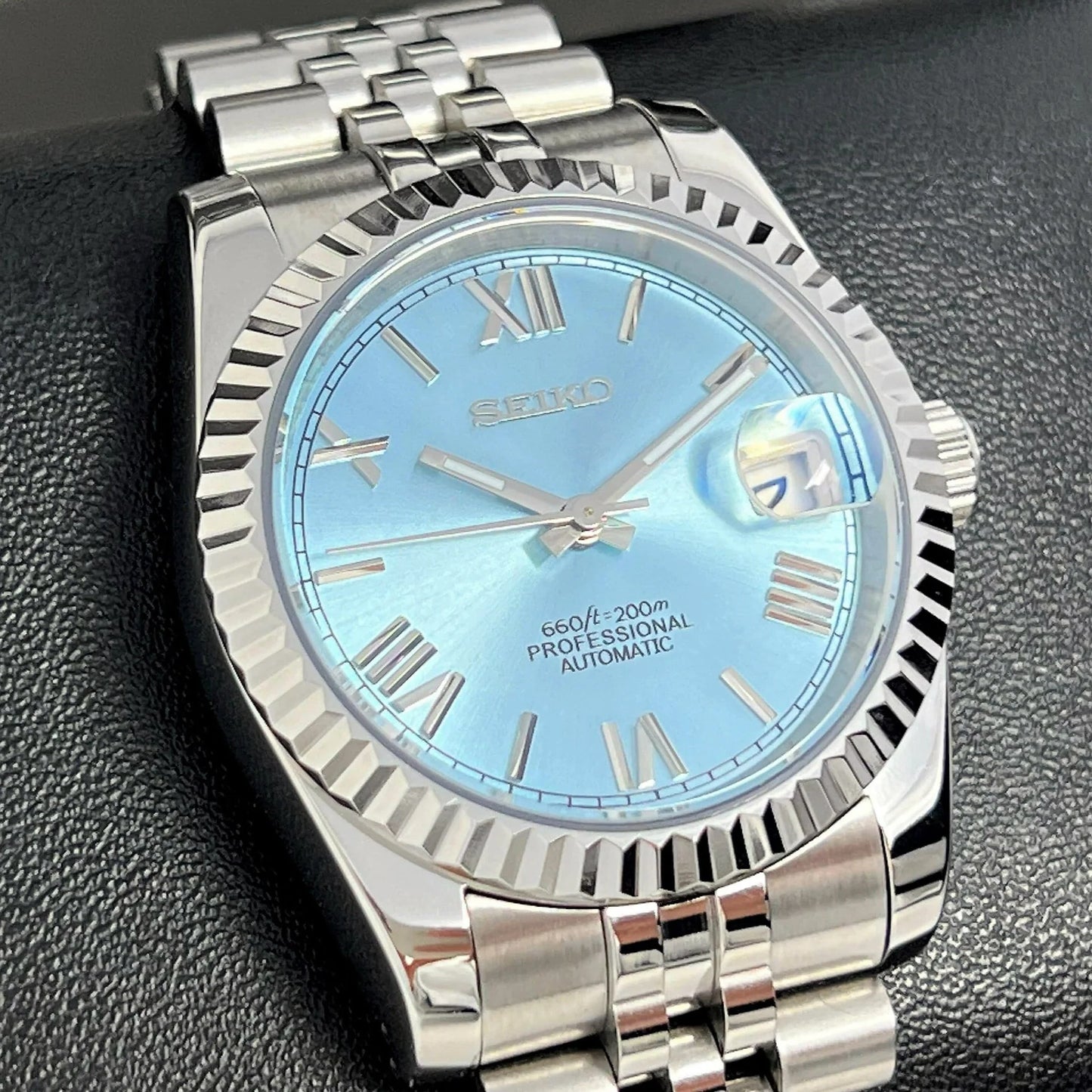 Seiko Mod Datejust - Chiffre Romain - Élégance Marine