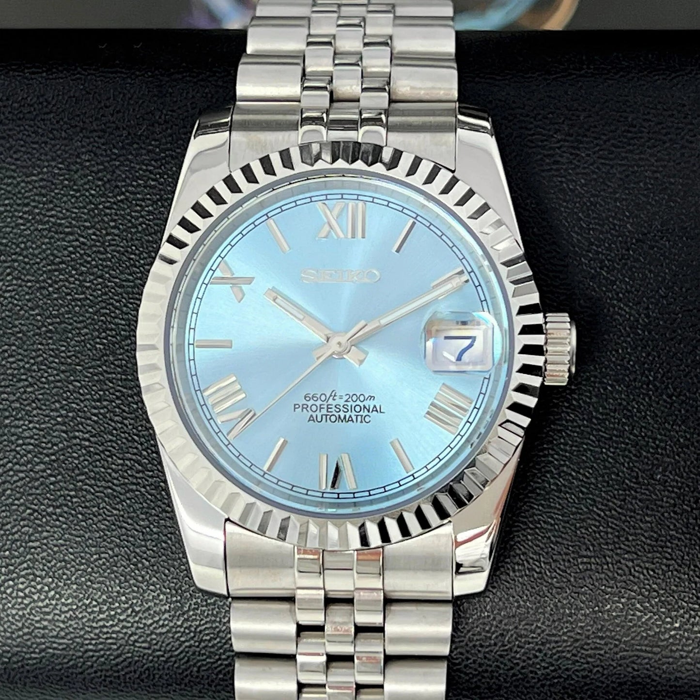 Seiko Mod Datejust - Chiffre Romain - Élégance Marine